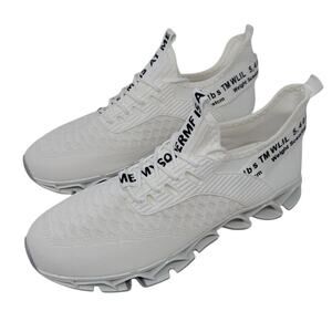 Mens Breathable Hollow Out Knit Casual Sneakers Suitable For Sports And Running